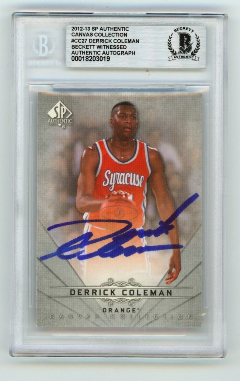 Derrick Coleman 2012-13 Upper Deck SP Authentic CC27 Signed Beckett BGS BAS Auto