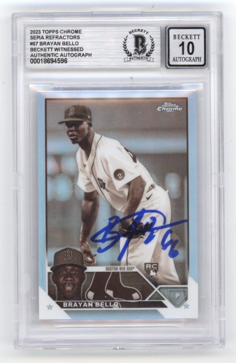 Brayan Bello 2023 Topps #57 Sepia Refractor Signed Rookie RC Beckett BGS 10 Auto