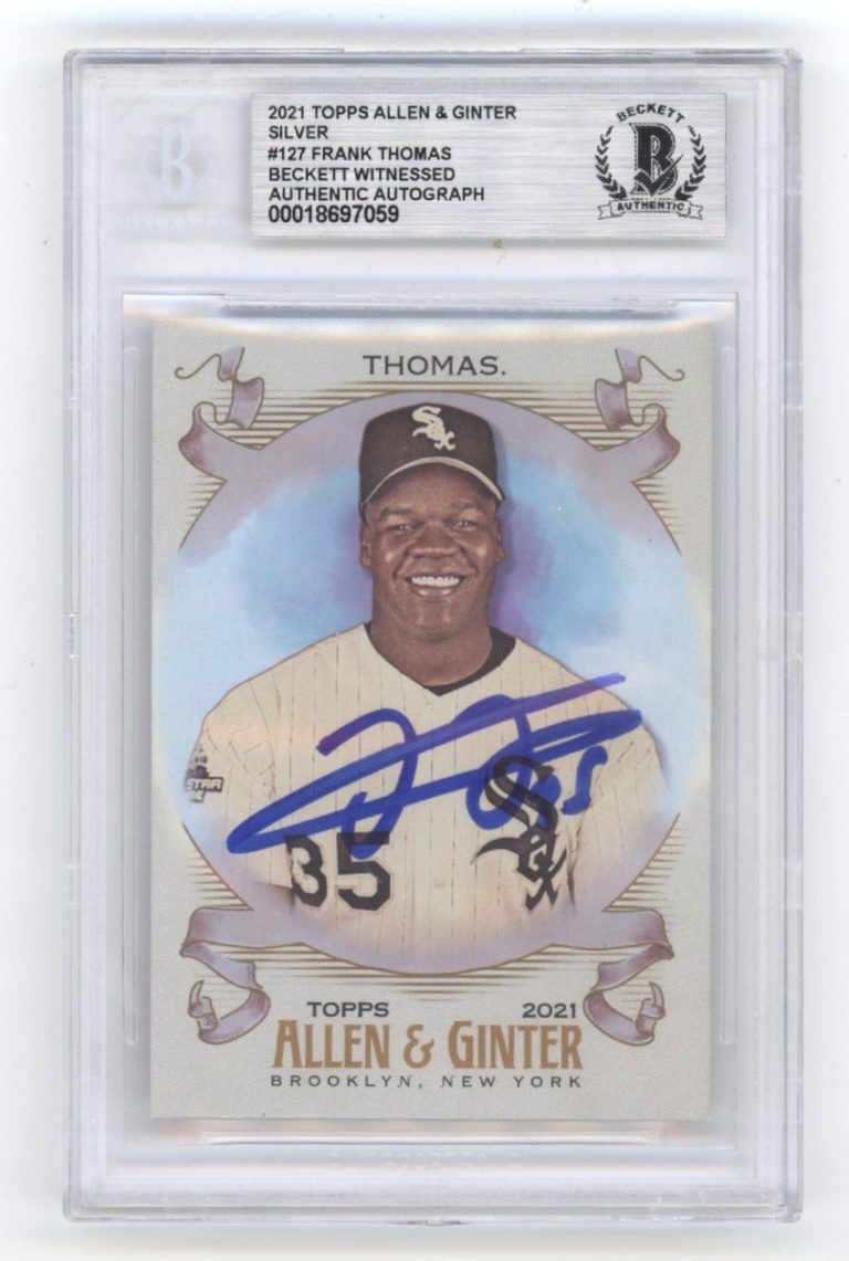 Frank Thomas 2021 Topps Allen Ginter Silver Signed Beckett BAS Auto White Sox