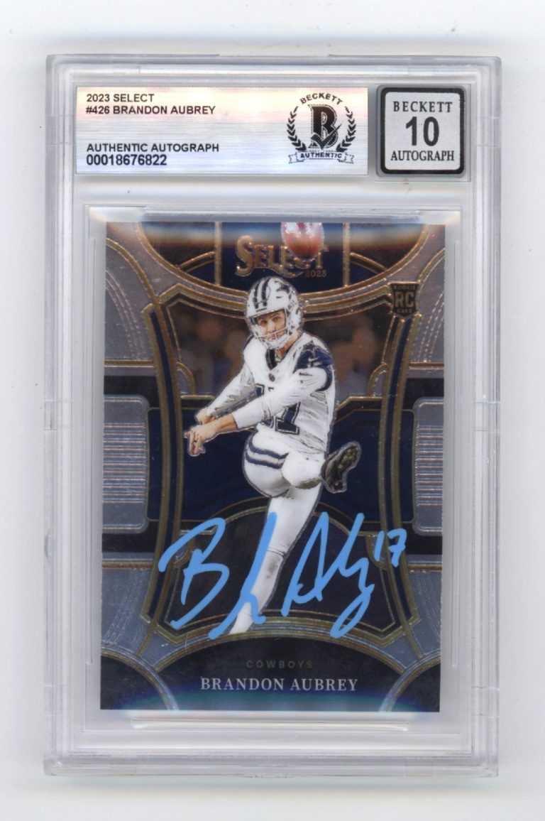 Brandon Aubrey 2023 Panini Select 426 Suite Level RC Signed Beckett BGS 10 Auto
