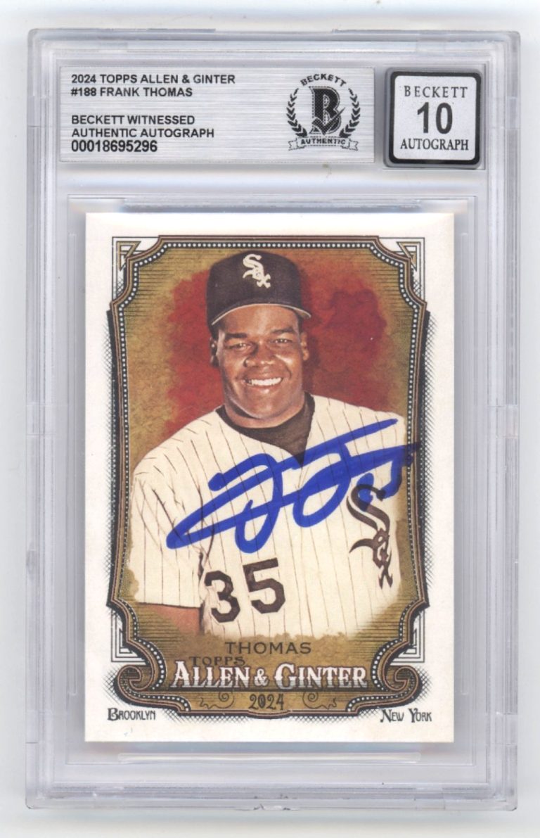 Frank Thomas 2024 Topps Allen & Ginter #188 Signed Beckett BGS 10 Auto White Sox