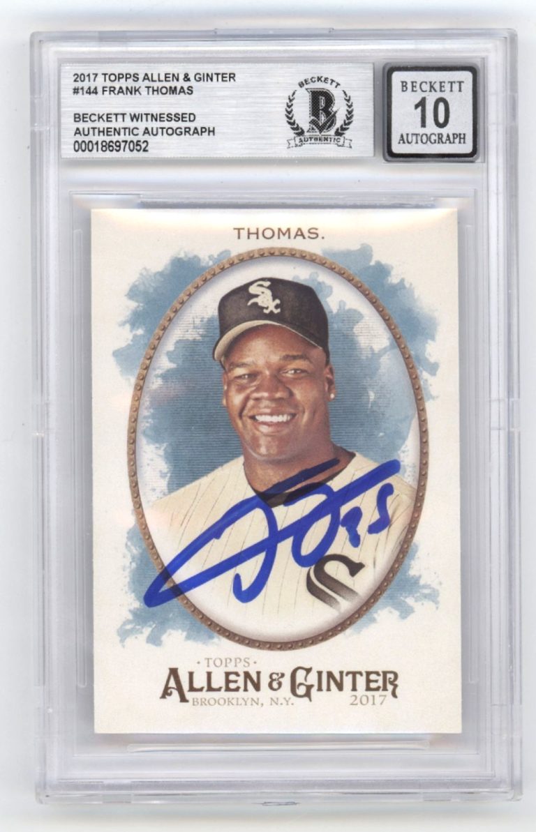 Frank Thomas 2017 Topps Allen & Ginter #144 Signed Beckett BGS 10 Auto White Sox