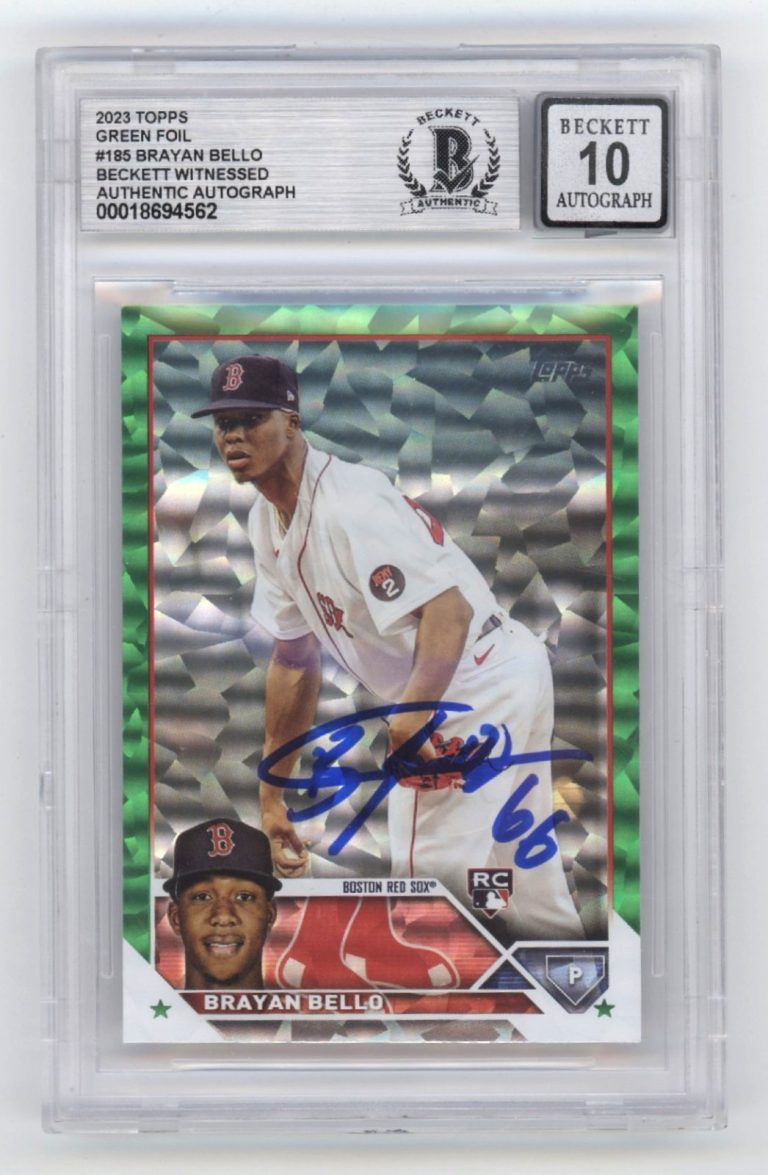 Brayan Bello 2023 Topps Green Foil Signed Rookie RC #238/499 Beckett BGS 10 Auto