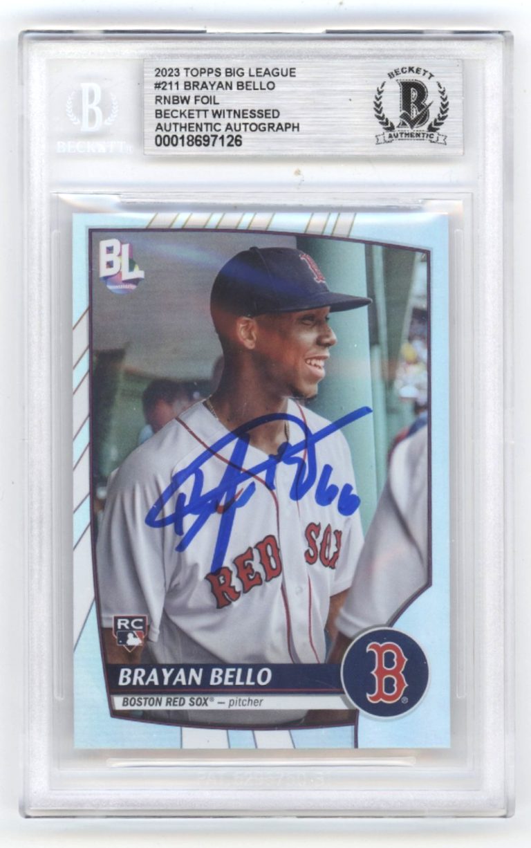 Brayan Bello 2023 Topps Big League #211 Rainbow Foil Signed RC Beckett BAS Auto