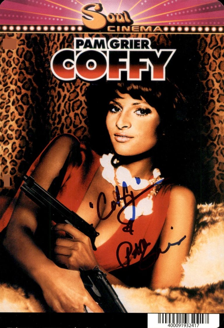 Pam Grier Signed Coffy 5.5x8 Import Promo DVD Cover Insert JSA COA