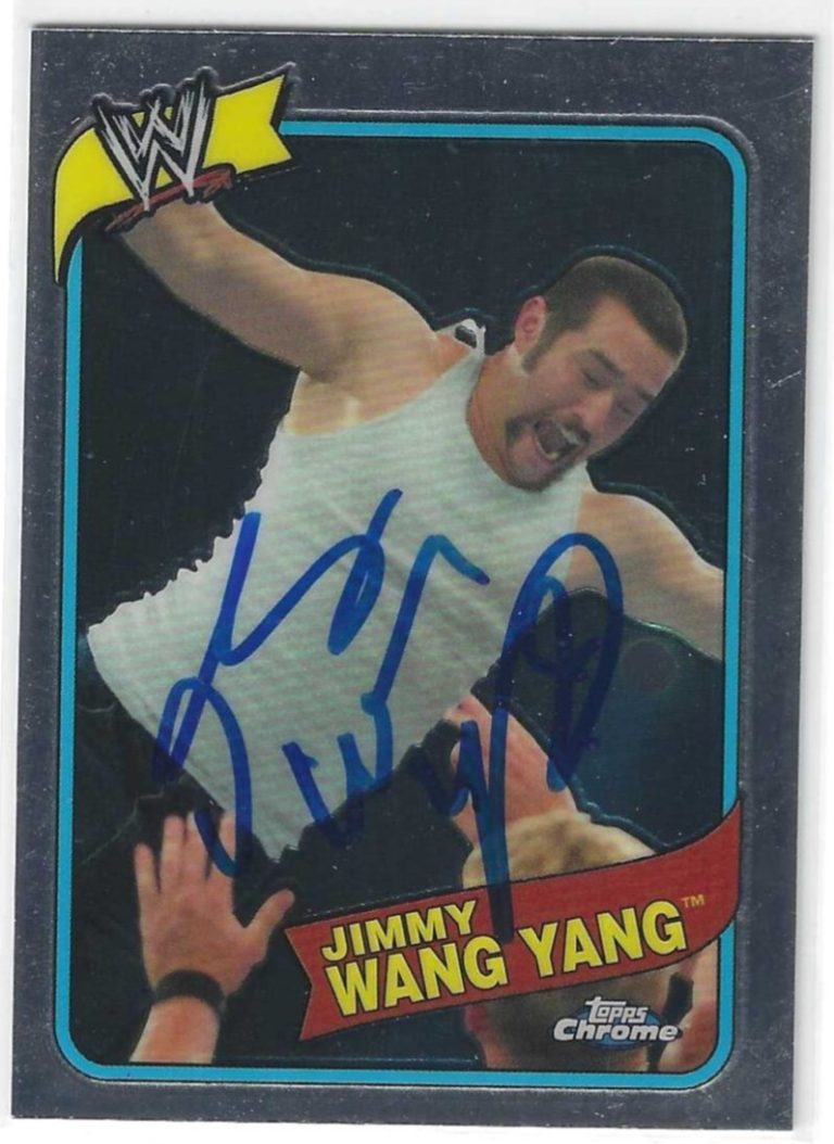 Jimmy Wang Yang Signed 2008 Topps Chrome WWE Heritage III Card #47