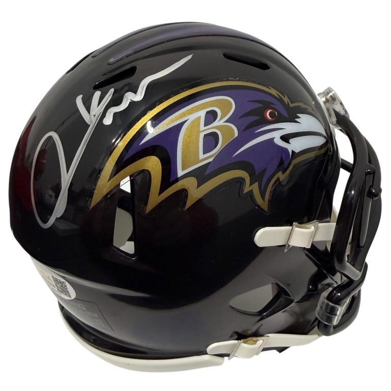 Derrick Mason Signed Autographed Baltimore Ravens Speed Mini Helmet JSA Wit. COA
