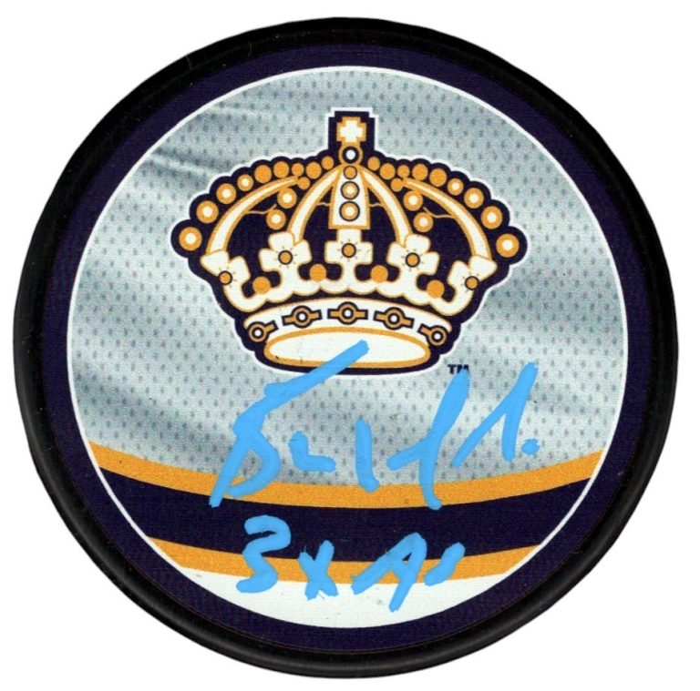 Bernie Nicholls Signed LA Kings Reverse Retro Puck w/ 3x AS JSA Witness COA