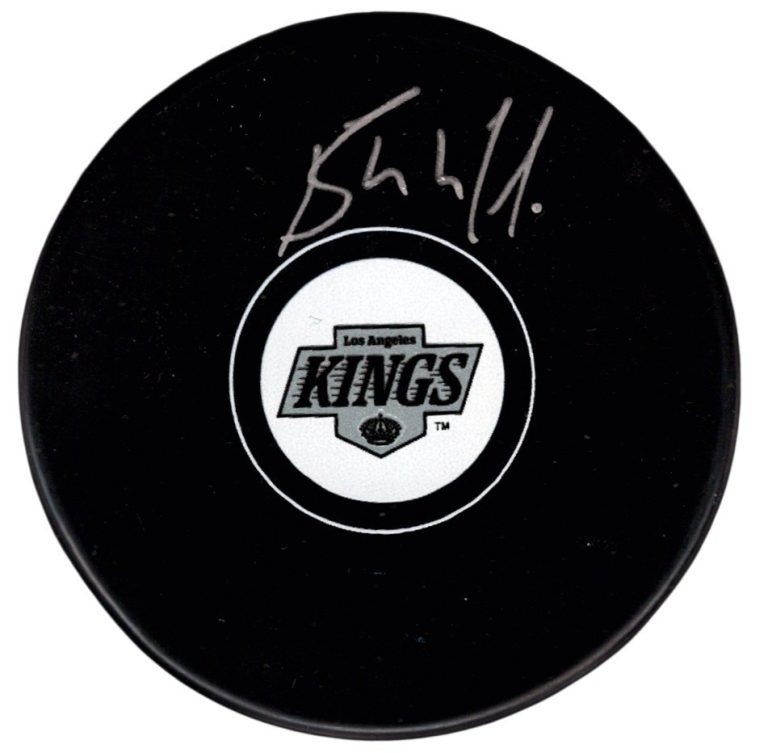 Bernie Nicholls Signed Autographed Los Angeles Kings Logo Puck JSA Witness COA
