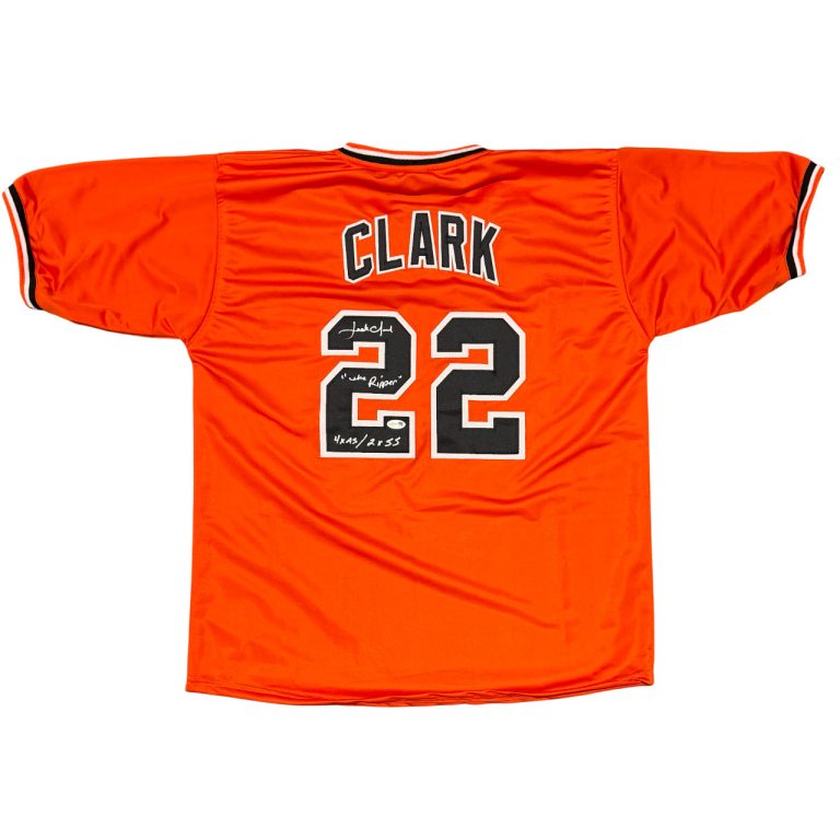 Jack Clark Signed Autographed SF Giants Custom Jersey w/ 3 Ins JSA Witness COA O