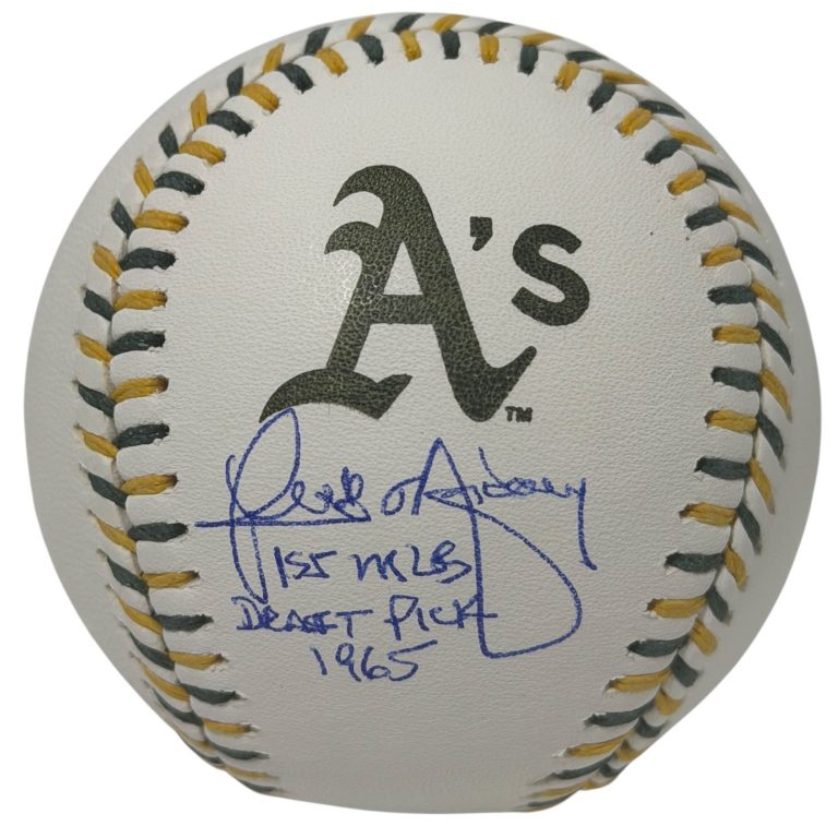 Rick Monday Signed Athletics A's Logo Baseball w/ 1st MLB Pick JSA WITNESS COA