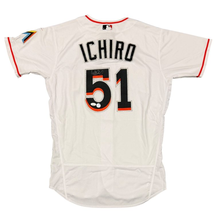 Ichiro Suzuki Signed Miami Marlins Majestic Authentic Jersey JSA COA + IS HOLO