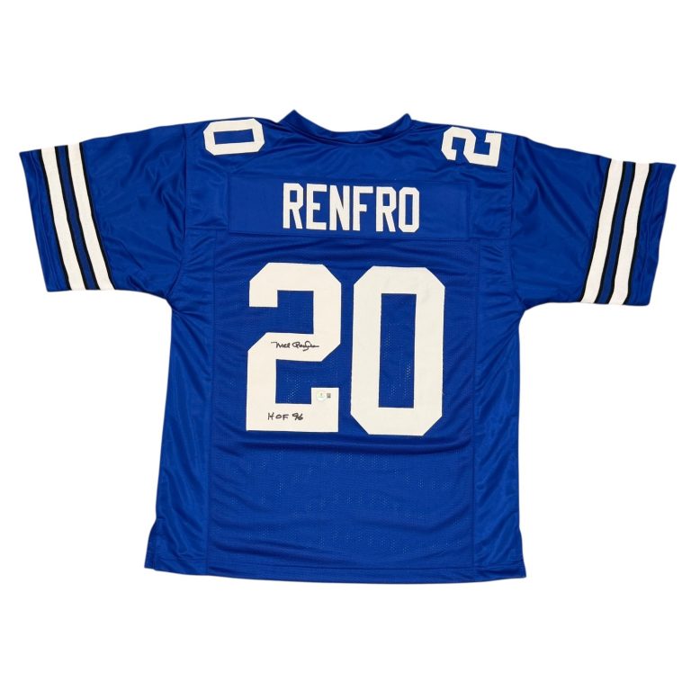Mel Renfro Signed Dallas Cowboys Custom Jersey w/ HOF 96 Beckett Witness BAS COA