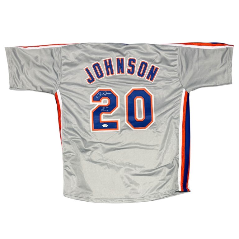 Howard Johnson Signed New York Mets Custom Jersey w/ 86 WS Champs JSA Wit COA