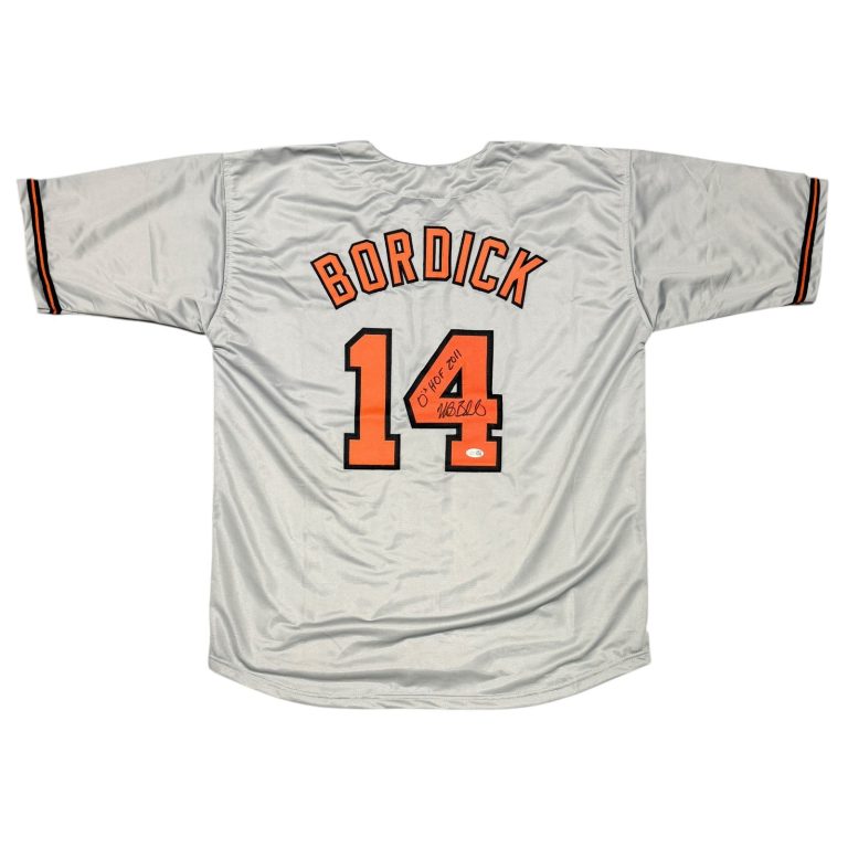 Mike Bordick Signed Orioles Custom Jersey w/ O's HOF 2011 JSA Witness COA