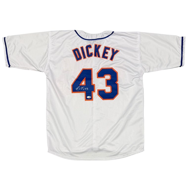 R.A. Dickey Signed Autographed New York Mets Custom White Jersey JSA Witness COA
