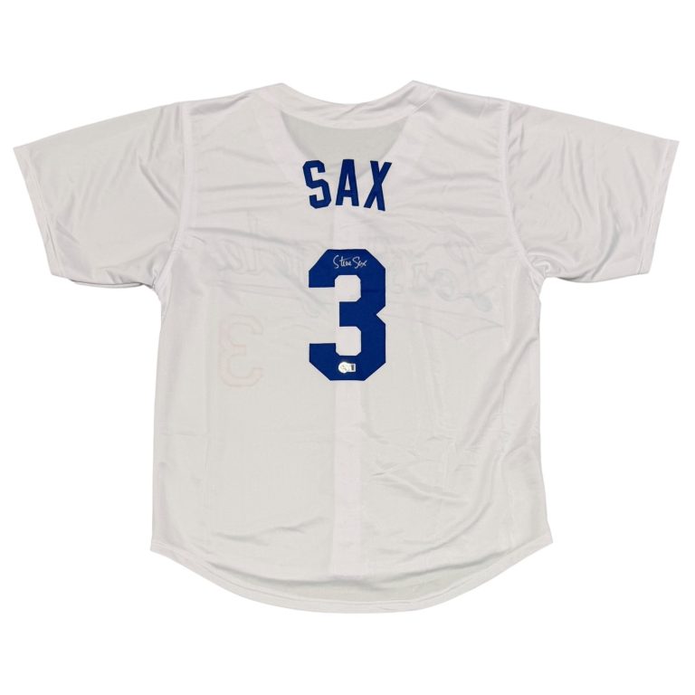 Steve Sax Signed Los Angeles Dodgers Custom Jersey Beckett Witness BAS COA