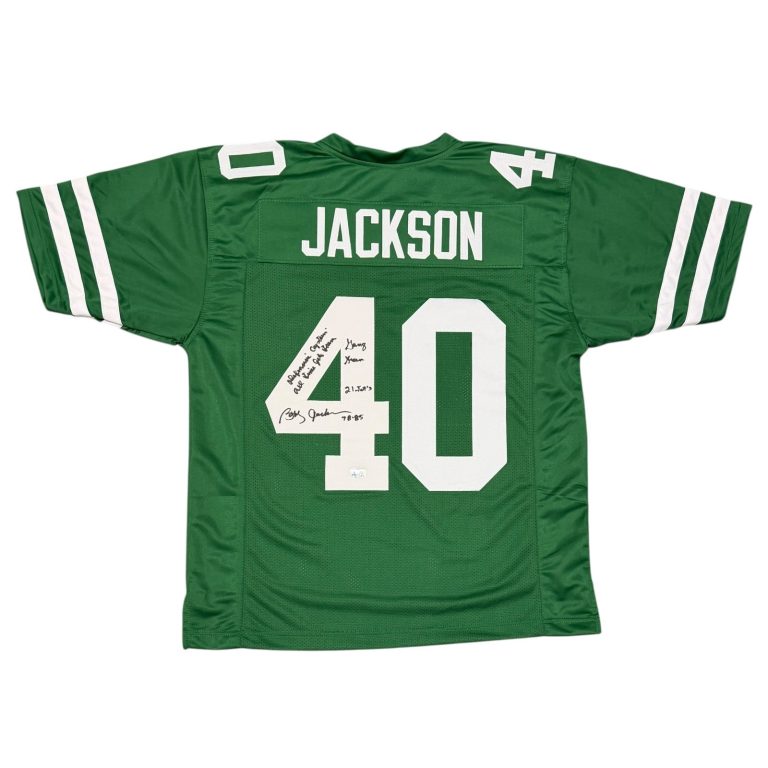 Bobby Jackson Signed New York Jets Custom Jersey w/ 5x Insc Beckett Wit BAS COA