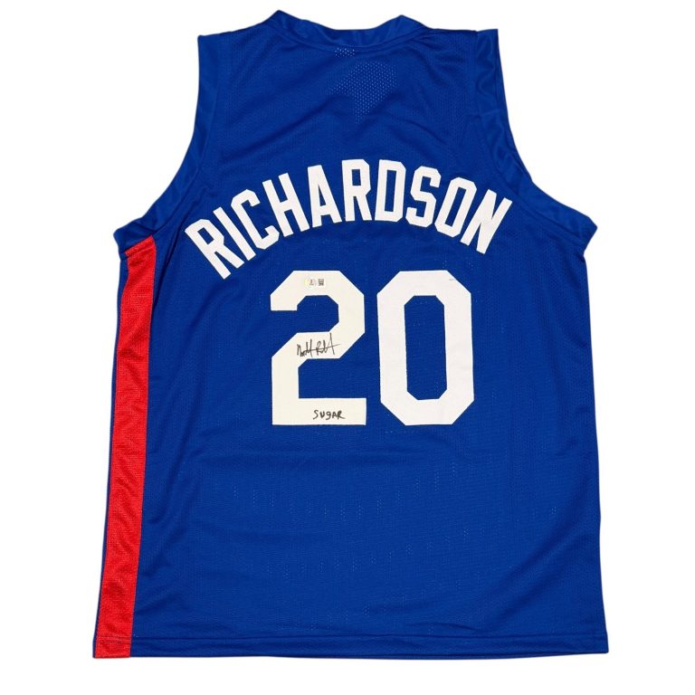 Micheal Ray Richardson Signed Sugar Nets Custom Jersey w/ Sugar Beckett W COA B