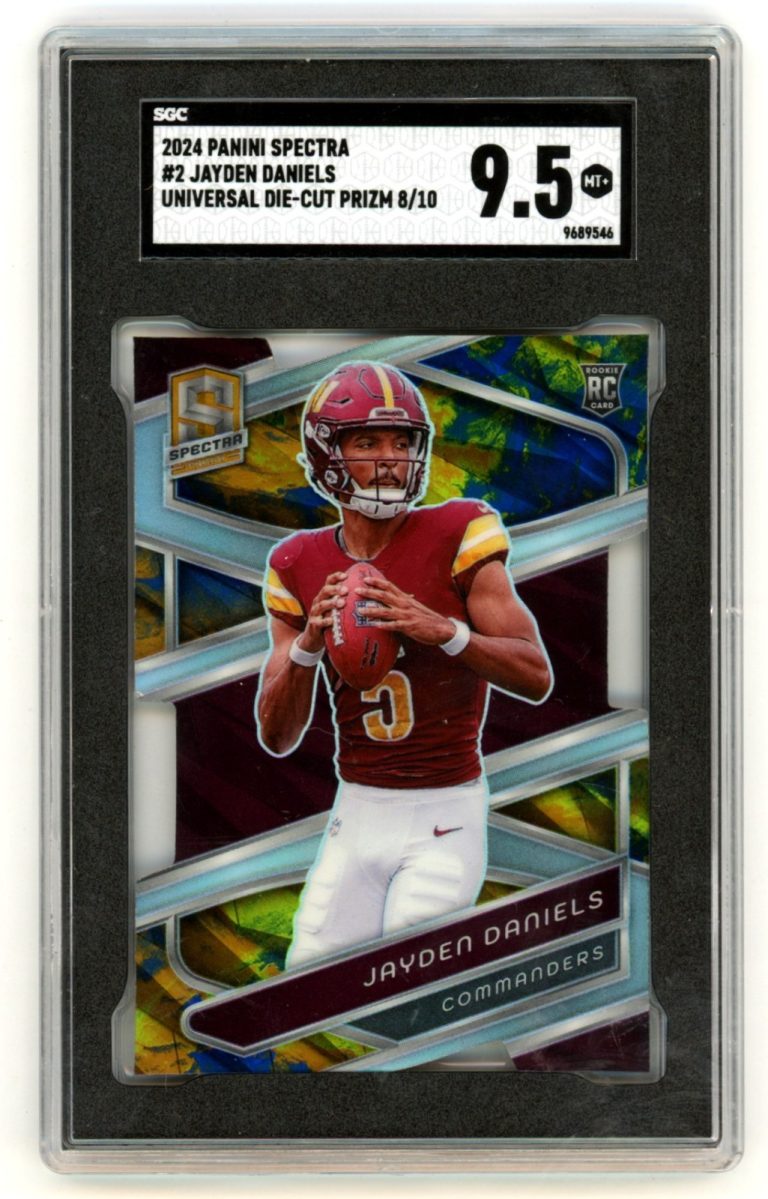 Jayden Daniels 2024 Panini Spectra #2 Universal Die-Cut Prizm RC #8/10 SGC 9.5