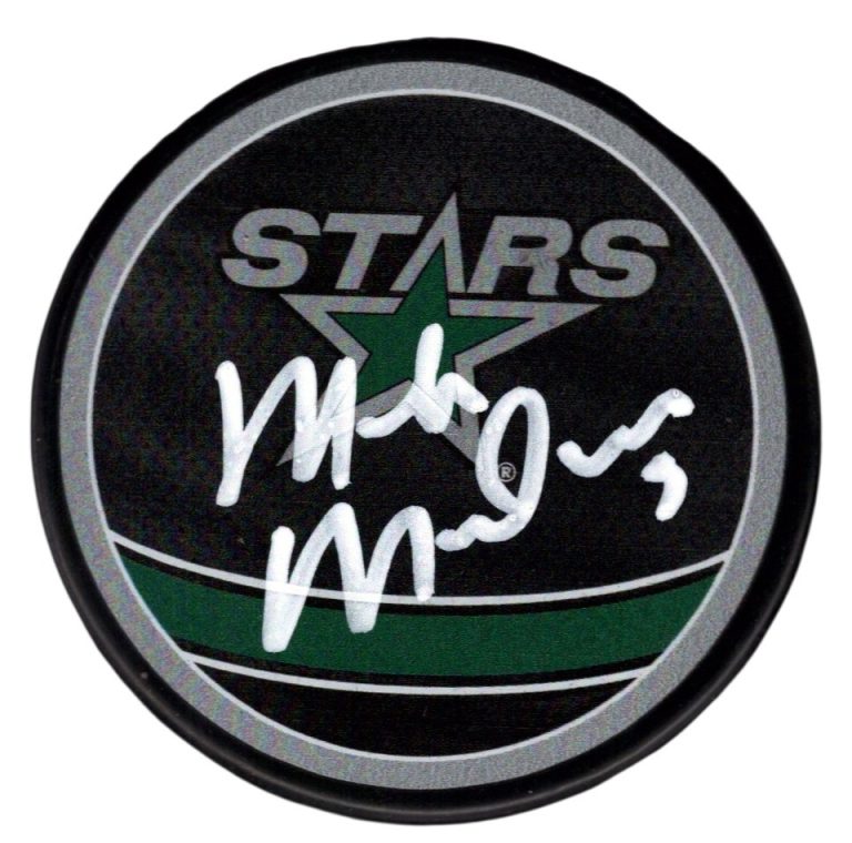 Mike Modano Signed Autographed Stars Reverse Retro Puck JSA Witness COA