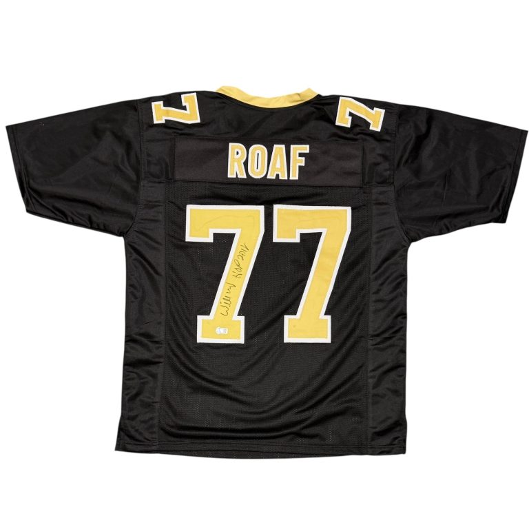 Willie Roaf Signed Saints Custom Jersey w/ HOF 2012 Beckett Witness BAS COA