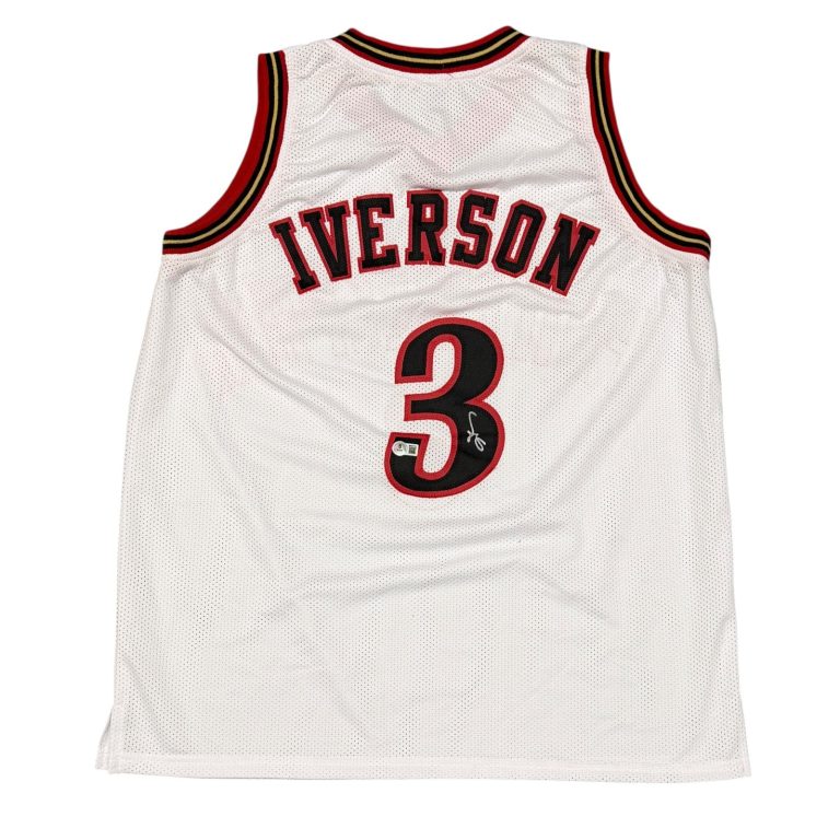 Allen Iverson Signed Philadelphia 76ers Custom White Jersey Beckett Wit BAS COA