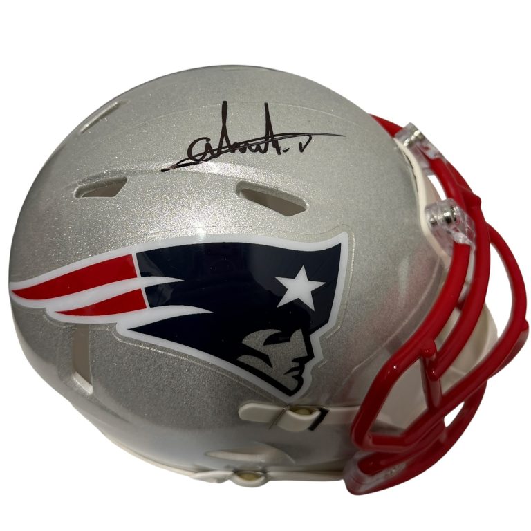 Andres Borregales Signed New England Patriots Speed Mini Helmet JSA Witness COA