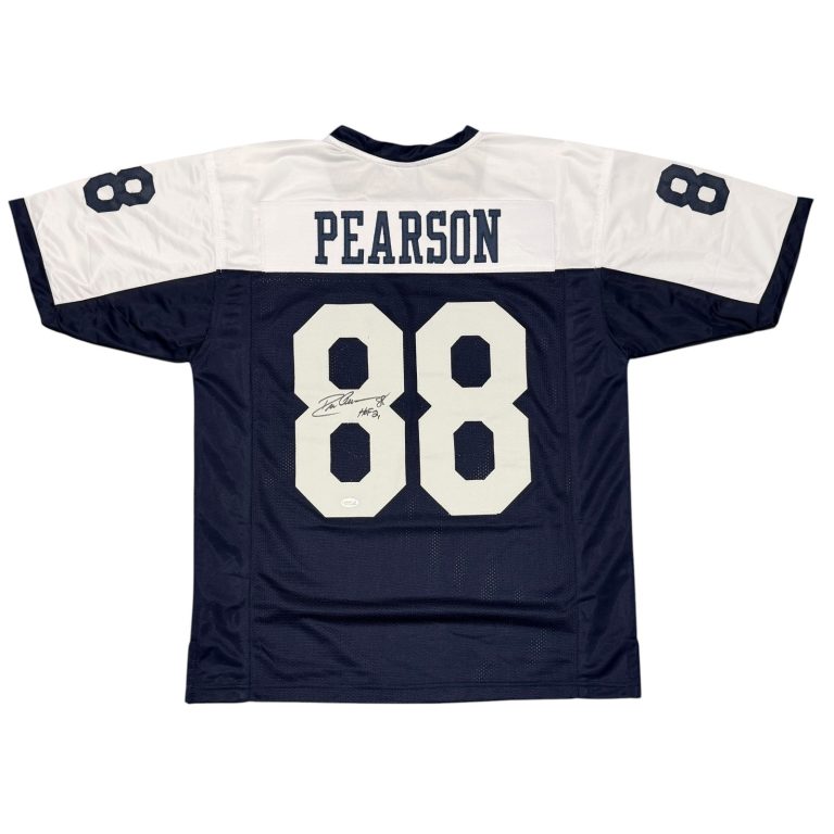 Drew Pearson Signed Dallas Cowboys Custom TB Jersey w/ HOF 21 JSA Witness COA