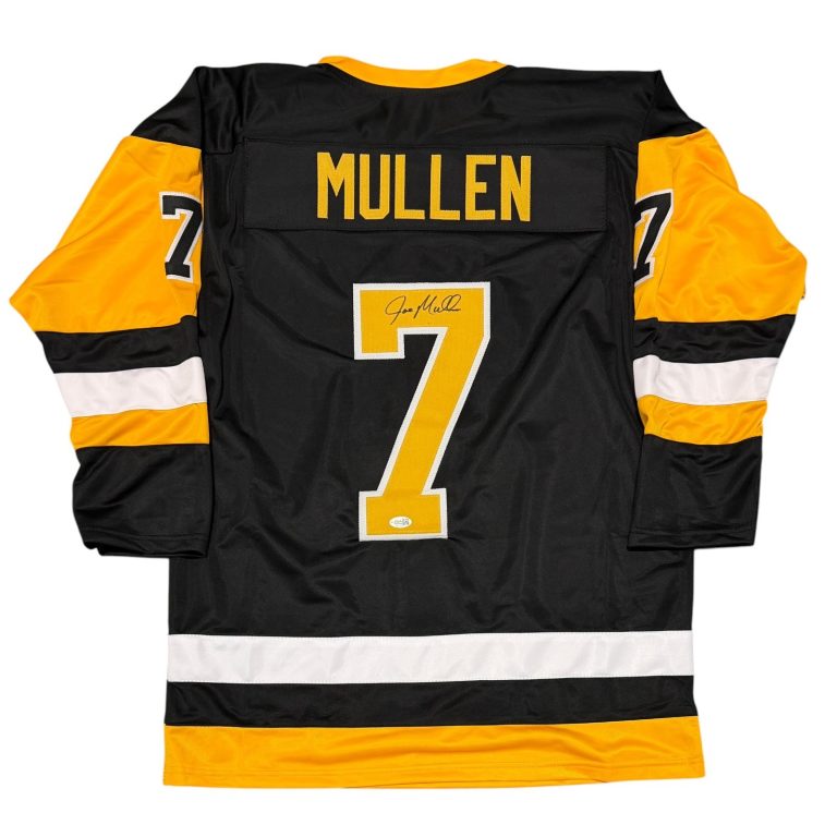 Joe Mullen Signed Autographed Pittsburgh Penguins Custom Jersey JSA Witness COA