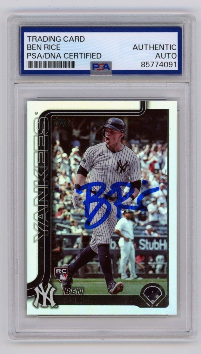 Ben Rice 2025 Topps Series 1 #337 Rainbow Foil SP Signed PSA Authentic Auto RC