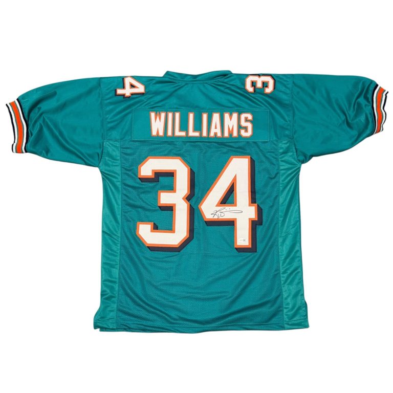 Ricky Williams Signed Autographed Miami Dolphins Custom Jersey JSA Witness COA