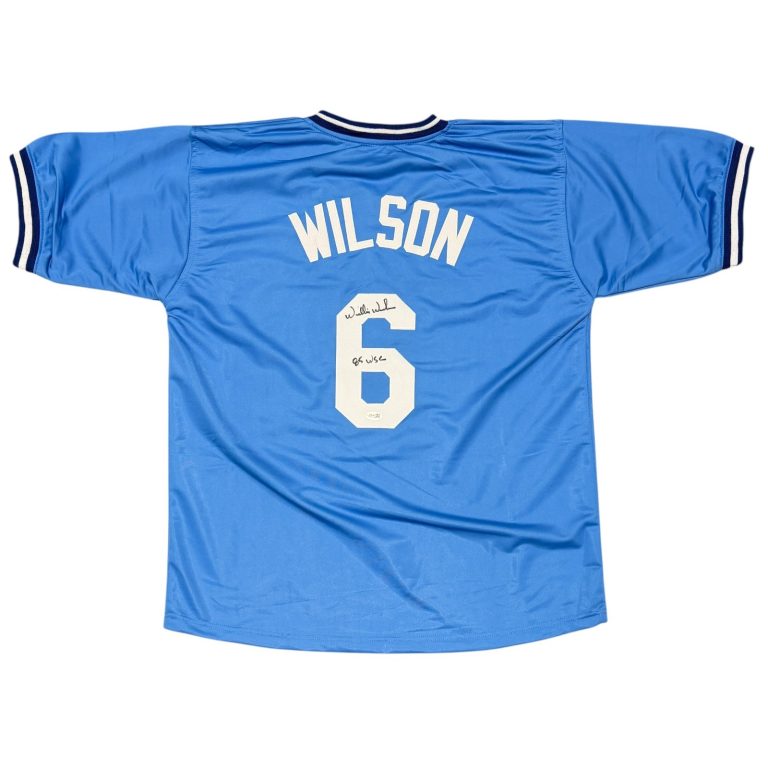 Willie Wilson Signed Kansas City Royals Custom Jersey w/ 85 WSC JSA Witness COA