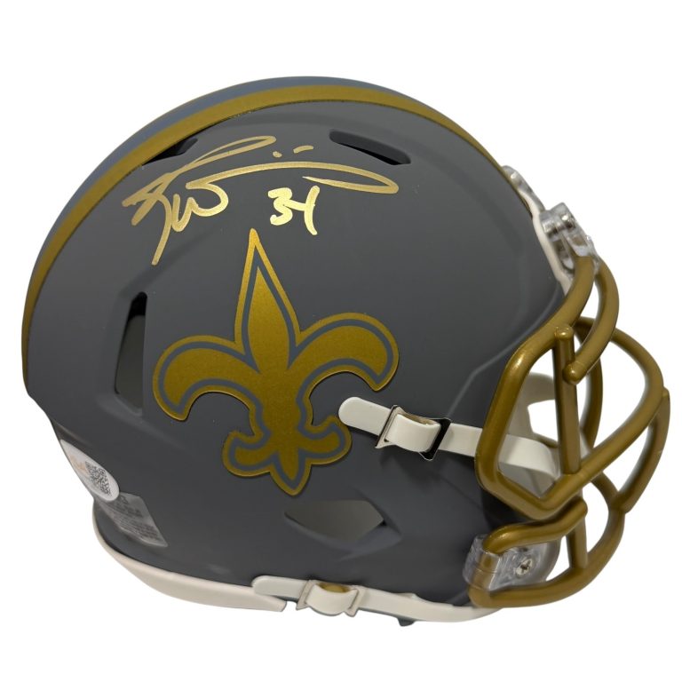 Ricky Williams Signed New Orleans Saints Slate Mini Helmet JSA Witness COA