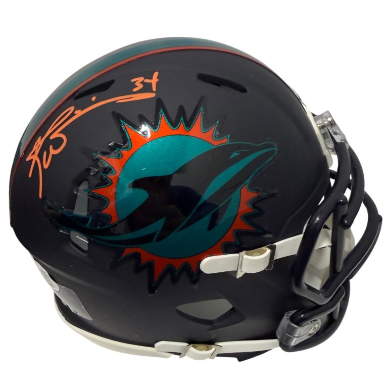 Ricky Williams Signed Miami Dolphins Rivalries Mini Helmet JSA Witness COA