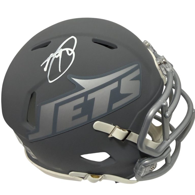 Minkah Fitzpatrick Signed New York Jets Slate Mini Helmet JSA Witness COA