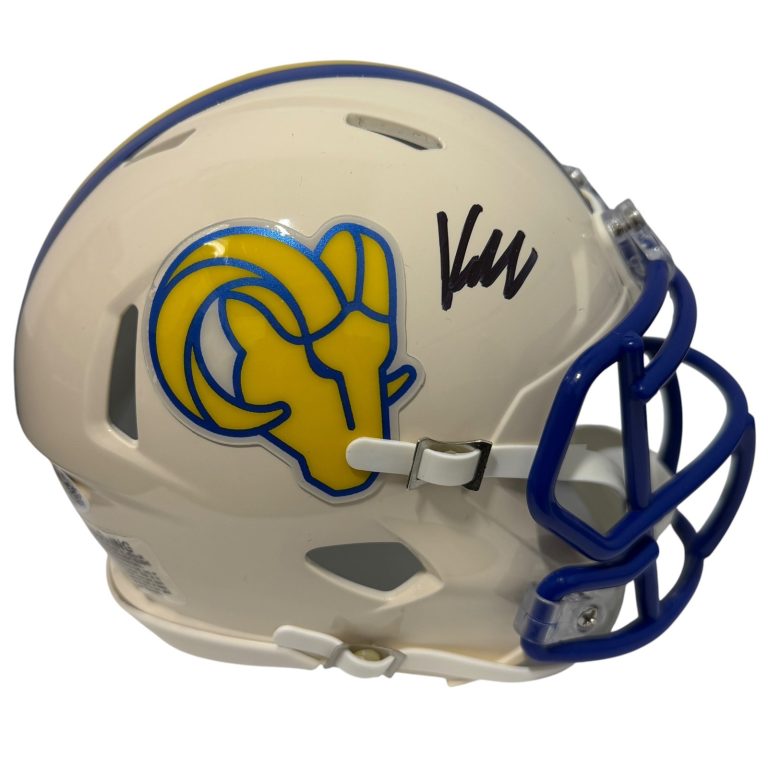 Kyren Williams Signed Los Angles Rams Retro Mini Helmet JSA Witness COA