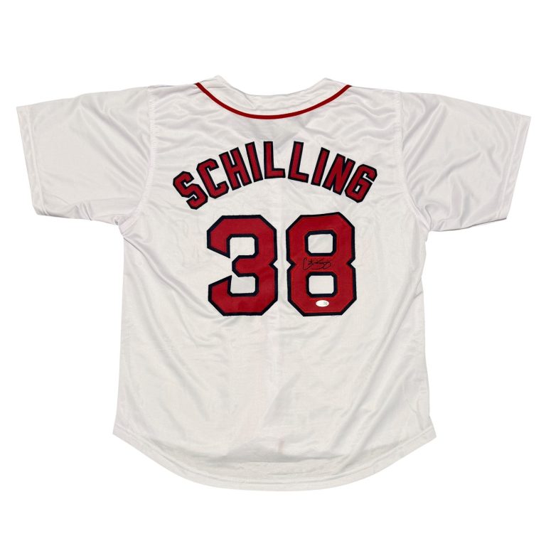Curt Schilling Signed Autographed Boston Red Sox Custom Jersey JSA Witness COA W