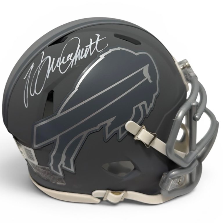 Bruce Smith Signed Buffalo Bills Slate Mini Helmet Beckett Witness BAS COA