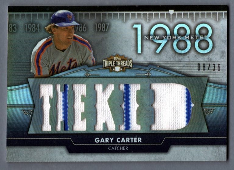 Gary Carter 2012 Topps Triple Threads Flashback Relic Jersey # 8/36 Mets Expos