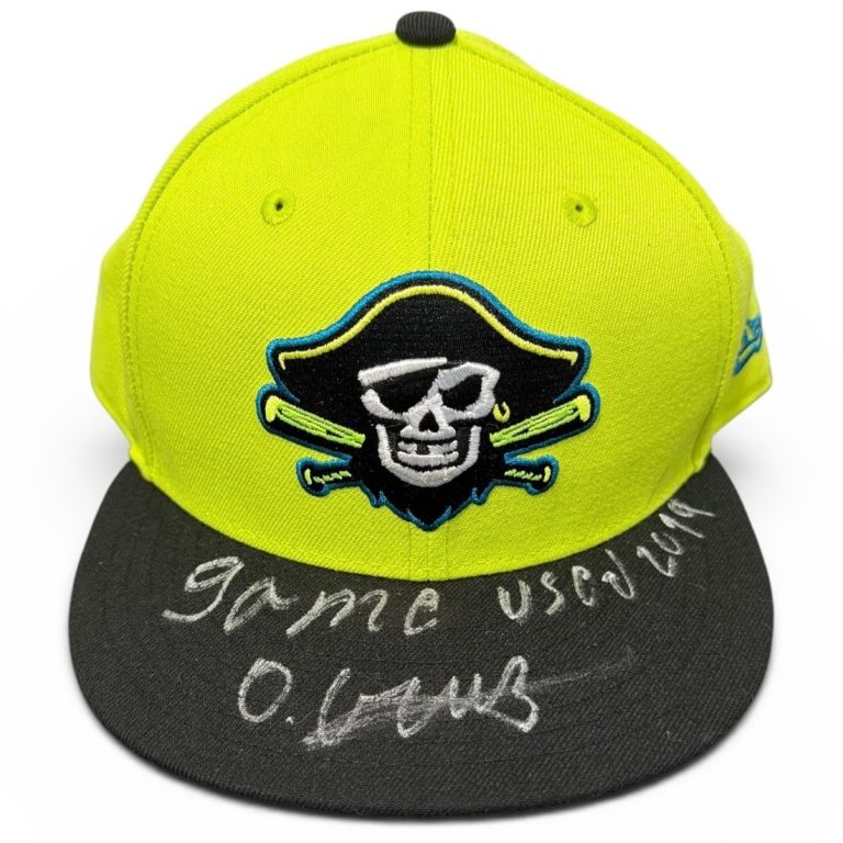 O'Neil Cruz Signed Game Used 2019 Bradenton Hat ONYX COA Pittsburgh Pirates