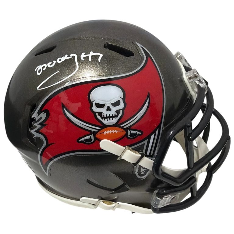 Bucky Irving Signed  Tampa Bay Buccaneers Speed Mini Helmet JSA Witness COA