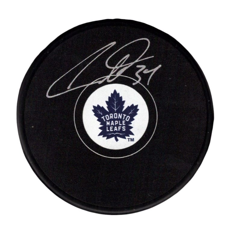 Auston Matthews Signed Autographed Toronto Maple Leafs Logo Puck Fanatics COA