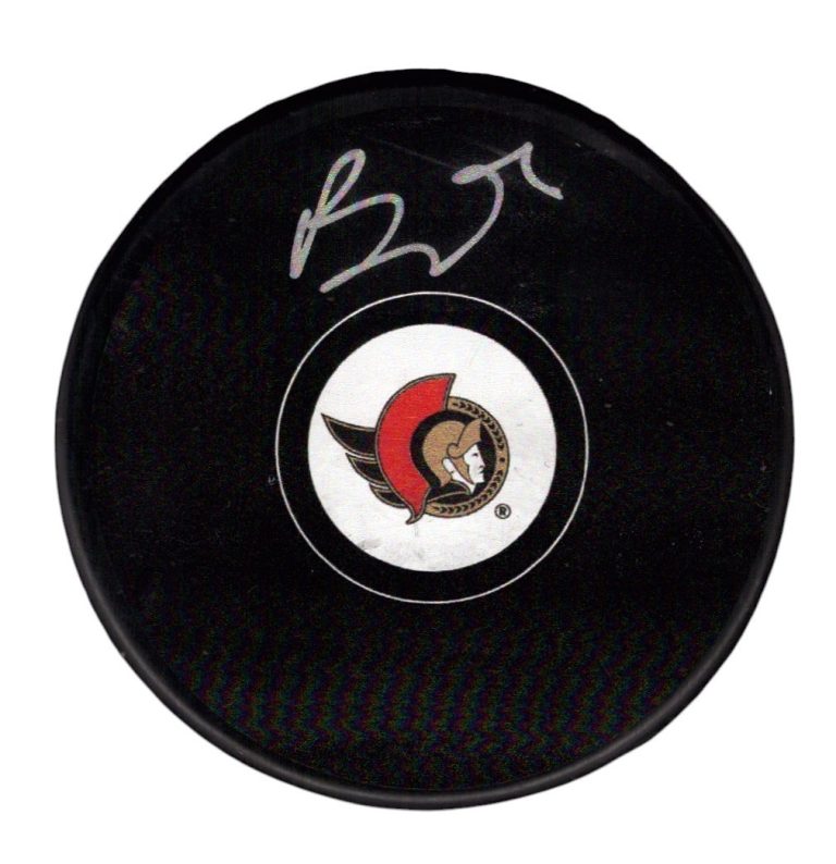 Brady Tkachuk Signed Autographed Ottawa Senators Logo Puck Fanatics COA