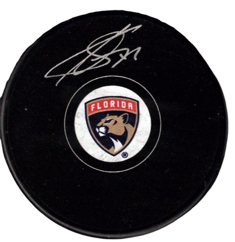 Sergei Bobrovsky Signed Autographed Florida Panthers Logo Puck Fanatics COA