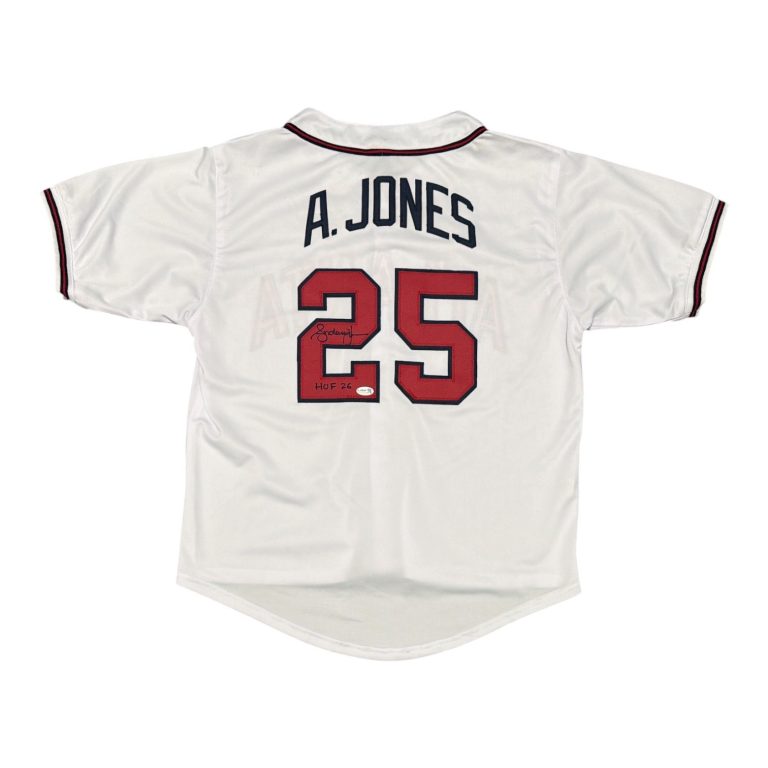 Andruw Jones Signed Autographed Atlanta Braves Custom Jersey w/ HOF 26 JSA COA