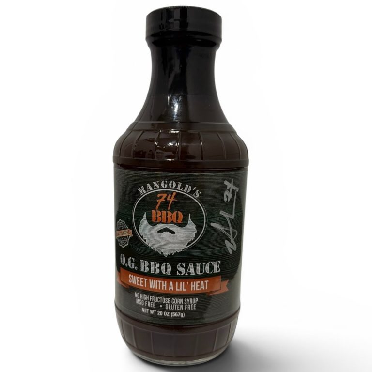 Nick Mangold Signed Autographed Mangold's 74 BBQ O.G. Sauce Jar JSA COA Jets