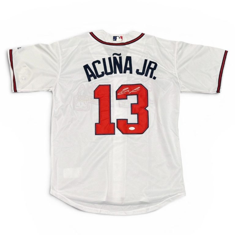Ronald Acuna Jr Signed Autographed Atlanta Braves Majestic Jersey JSA Wit COA
