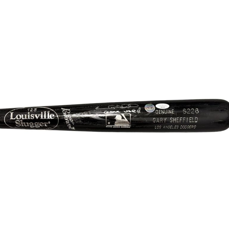 Gary Sheffield Signed Game Used Louisville Slugger Black Bat JSA COA Dodgers B