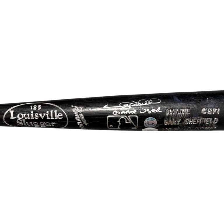 Gary Sheffield Signed Game Used Louisville Slugger Black Bat JSA COA Dodgers A